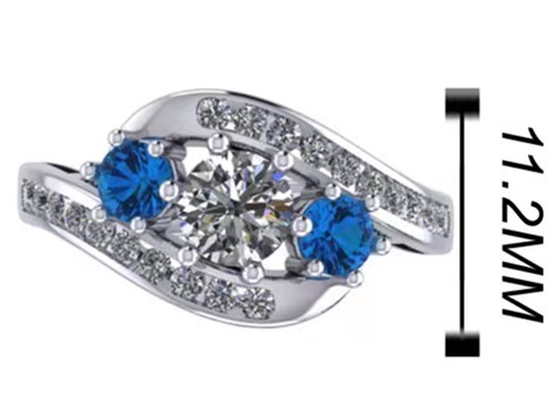 Engagementのための0.8カラットNatural Blue Topaz Ring Prong Setting Type