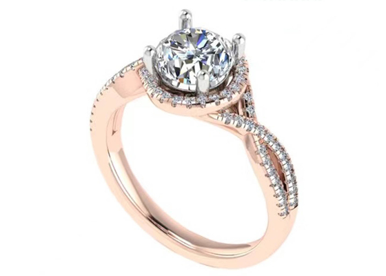 円形のCut 18KローズGold Ring For Engagement S11 SI2 VS1 Average Clarity