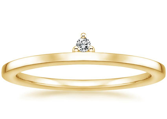 Typeを置く0.02ct 2mm Yellow Gold Solitaire Engagement Ring Claw