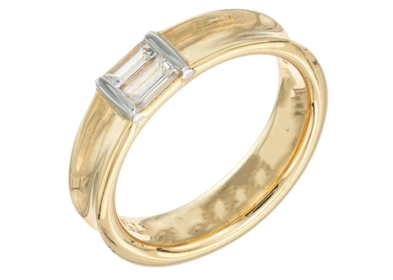 0.58ct 6x4MM Solitaire Stone 14K Solid Gold Jewellery Diamond Wedding Ring