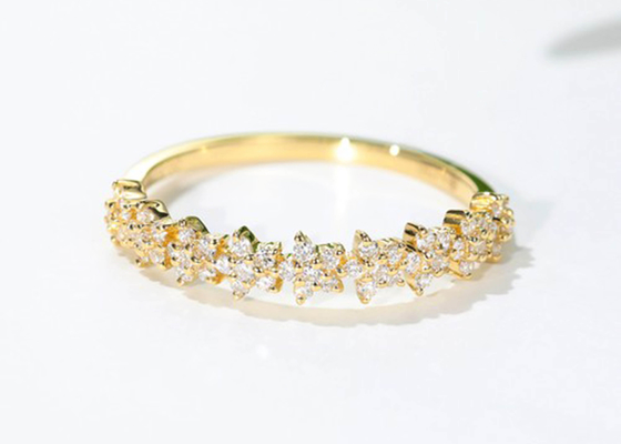 0.54ct Gold Star Diamond Ring、1.3mm 18k Gold Engagement Ring For Women Girl