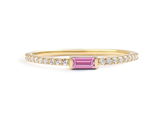 Engagement Prong Setting Typeのための薄いDiamond 9K Gold Ring 0.20ct 2.5MM Width