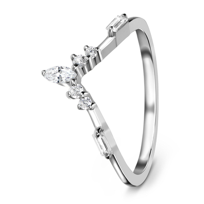 9K / 10K/14K/18K自然なエメラルドはダイヤモンドの婚約指輪のホワイト ゴールドを切った