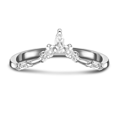 9K / 10K/14K/18K自然なエメラルドはダイヤモンドの婚約指輪のホワイト ゴールドを切った