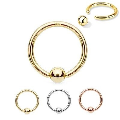 ニップル リング穴を開ける宝石類14Kの金のたがの軟骨の鼻の眉毛の唇