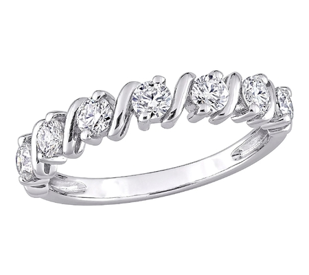 7 PC 3mmの円形の華麗な切口の実質の本物のダイヤモンドのMoissaniteの婚約指輪の白い18k金の指輪