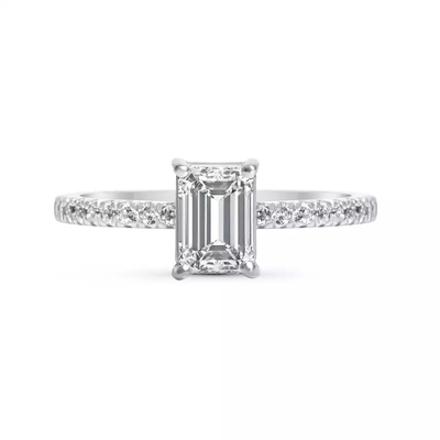 実験室によって育てられるダイヤモンドの婚約指輪の純金14K/18Kの金のダイヤモンド指輪