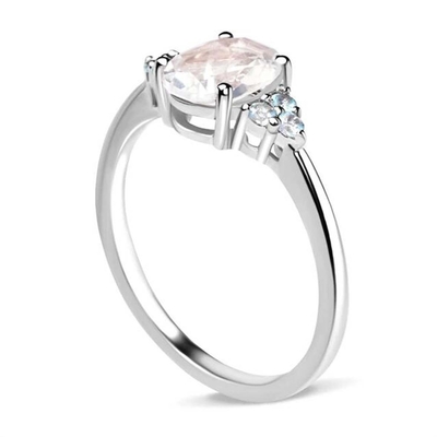 925純銀製の虹のMoonstoneの宝石類の楕円形は女性のための型のMoonstoneの婚約指輪を切った
