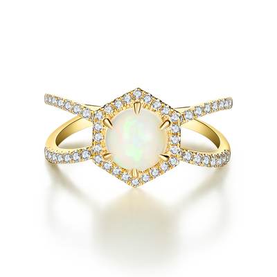 925純銀製の彫面を切り出された虹のMoonstoneの婚約指輪のあたりの自然な宝石用原石の宝石類
