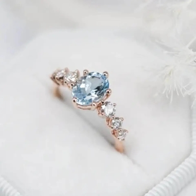 ナシのMoonstoneの婚約指輪18kの金の銀リング自然な宝石用原石の宝石類