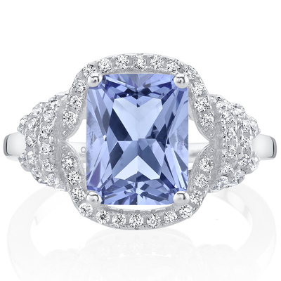 純銀製の婚約指輪のTanzaniteのハロー リングのあたりの性質0.5 ct