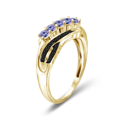 黒いDiamoの宝石屋クラブTanzaniteリングBirthstoneの宝石類