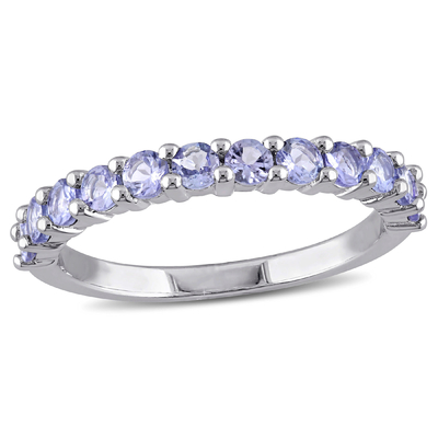 ロスSimons 2.50 ct。t.w.Tanzaniteおよび.20 ct。t.w.純銀製の白いジルコン リング