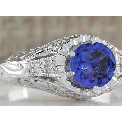 2 ctのクッションは純銀製-ハンドメイドの結婚指輪のTanzaniteのハロー リングを切った