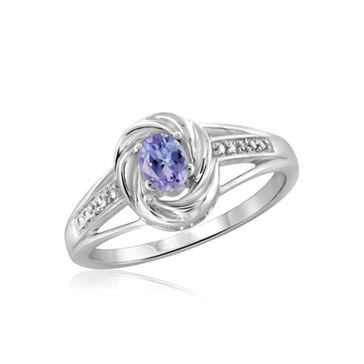 SShop LCの女性プラチナ925個以上の銀製の青いTanzanite Birthstoneのジルコン リング サイズ8のギフト