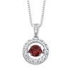 925純銀製が付いている自然なガーネット ネックレス1/20 ct twのダイヤモンド