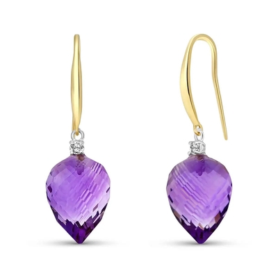 2.46 ct。t.w.紫色および1/10 ct。t.w.純銀製のダイヤモンドのLeverbackのイヤリング