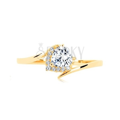 ヤナギのダイヤモンドの婚約指輪（1/8 Ct。Tw.）9K金を使って