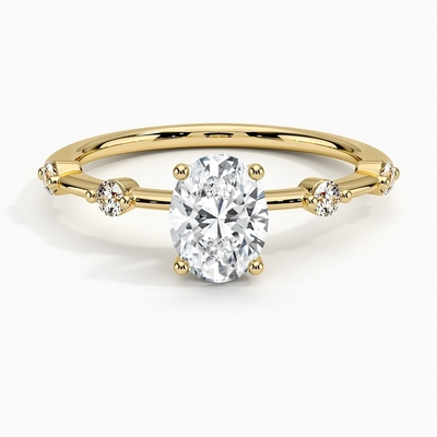 0.75個のカラットの楕円形のダイヤモンドが付いているAimeeのダイヤモンドの婚約指輪
