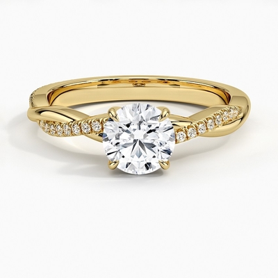 ヤナギのダイヤモンドの婚約指輪（1/8 Ct。Tw.）9K金を使って