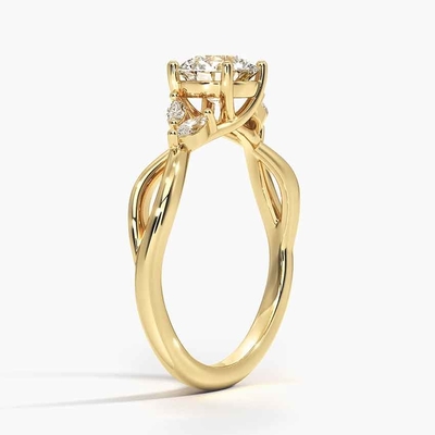 ヤナギのダイヤモンドの婚約指輪（1/8 Ct。Tw.）9K金を使って