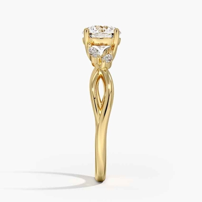ヤナギのダイヤモンドの婚約指輪（1/8 Ct。Tw.）9K金を使って