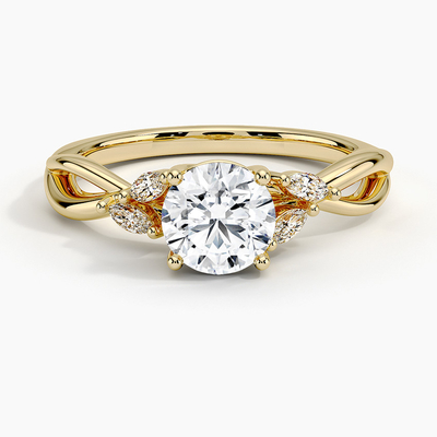 ヤナギのダイヤモンドの婚約指輪（1/8 Ct。Tw.）9K金を使って