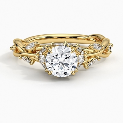 ダイヤモンド指輪1/4 ct twの円形9Kのイエロー・ゴールドの結婚指輪