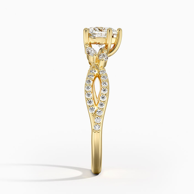 豪華なヤナギのダイヤモンドの婚約指輪1/4 Ct。Tw.9K金の中心を使って