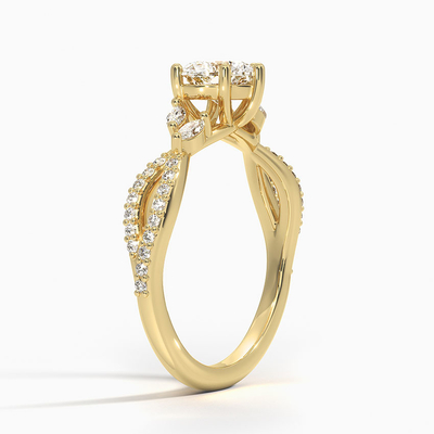 豪華なヤナギのダイヤモンドの婚約指輪1/4 Ct。Tw.9K金の中心を使って