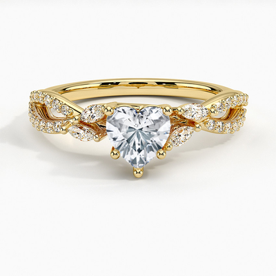 豪華なヤナギのダイヤモンドの婚約指輪1/4 Ct。Tw.9K金の中心を使って