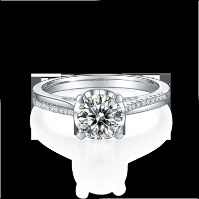 最小主義の注文のダイヤモンドのMoissaniteの婚約指輪は女性のためのリングを約束する