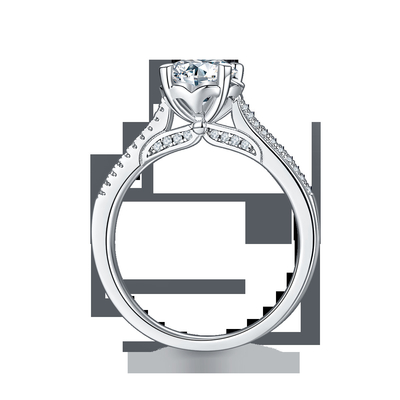 最小主義の注文のダイヤモンドのMoissaniteの婚約指輪は女性のためのリングを約束する