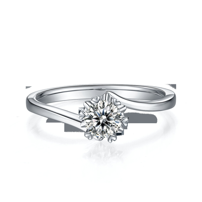 7.5mm Moissaniteの開いた方法壮大さの宝石類の銀リングのあたりの女性9k