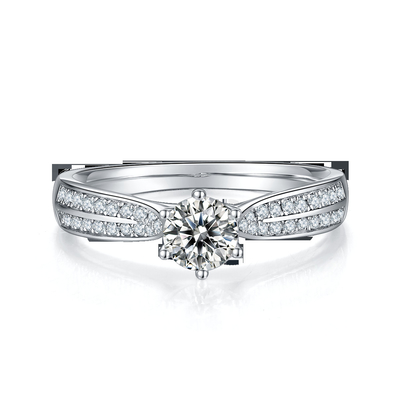 9K金の宝石類のミニマリストはMoissanite 925銀製リング セットを設計する