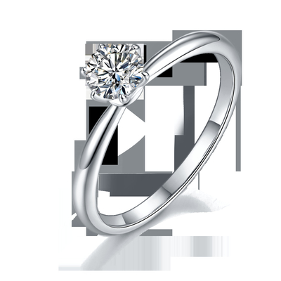 Moissaniteの卸し売り宝石類925の純銀製の結婚の約束のMoissaniteのダイヤモンド指輪