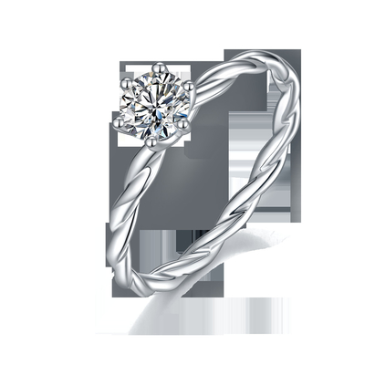 女性のためのMoissaniteの約束は一定のダイヤモンドを鳴らし、サファイアの結婚指輪のホワイト ゴールドは舗装する