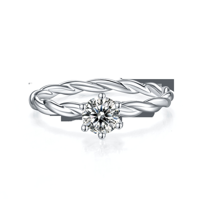 女性のためのMoissaniteの約束は一定のダイヤモンドを鳴らし、サファイアの結婚指輪のホワイト ゴールドは舗装する