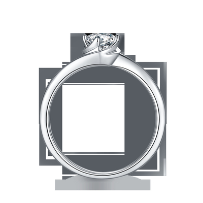 ホワイト ゴールド14のカラットの実験室によって育てられたMoissanite型はMoissaniteの約束のダイヤモンドの宝石類リングを促した