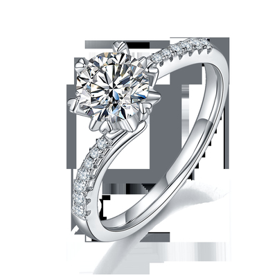 1.30CT白人のMoissaniteはおよびサファイアのPlatineve CZの宝石類の約束の女性鳴る