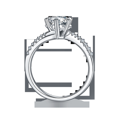 1.30CT白人のMoissaniteはおよびサファイアのPlatineve CZの宝石類の約束の女性鳴る