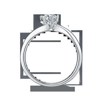 7.5mm Moissaniteの銀リング開いた方法壮大さの宝石類のあたりの女性9k
