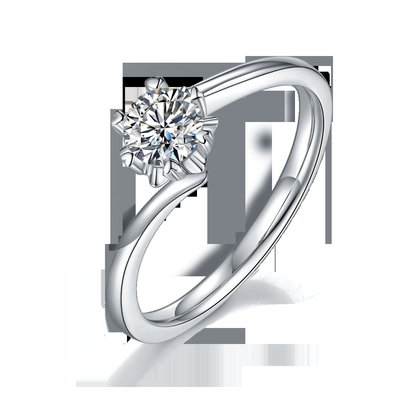 7.5mm Moissaniteの銀リング開いた方法壮大さの宝石類のあたりの女性9k