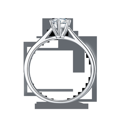 最小主義の結婚の宝石類9K銀製リング白いMoissanite CZをラウンド カット