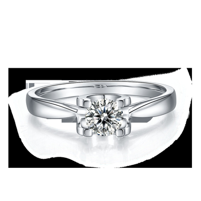 正方形の白いMoissanite 9K銀製リングCZの最小主義の結婚の宝石類