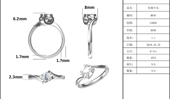 RD 4MM台形白いMoissanite 9Kの銀製リングCZの最小主義の結婚の宝石類