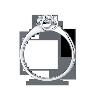 RD 4MM台形白いMoissanite 9Kの銀製リングCZの最小主義の結婚の宝石類
