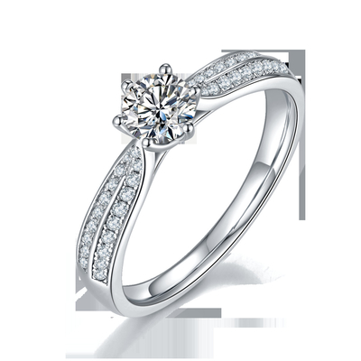 ミニマリストは9K金の宝石類、Moissanite 925銀製リング セットを設計する