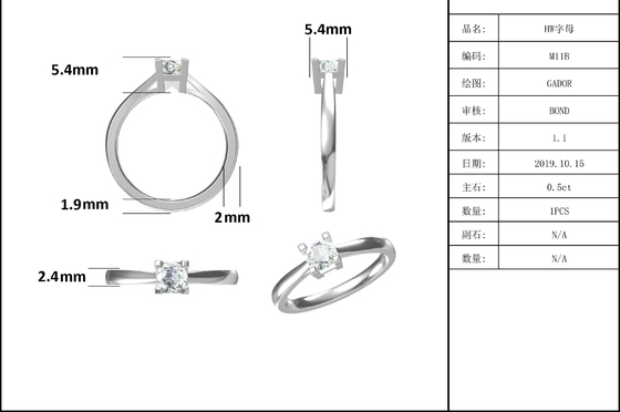 独特なS925東西の配置のエメラルドは現代Moissaniteの結婚式の婚約指輪を切った