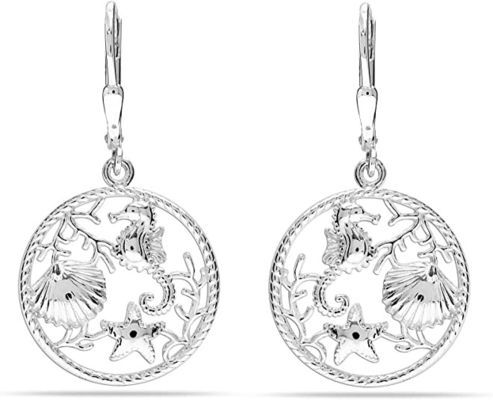 ロスSimons 0.25 ct。t.w.18kt金のブラック・ダイアモンドのアクセントのダイヤモンドのタツノオトシゴの吊り下げ式のネックレス